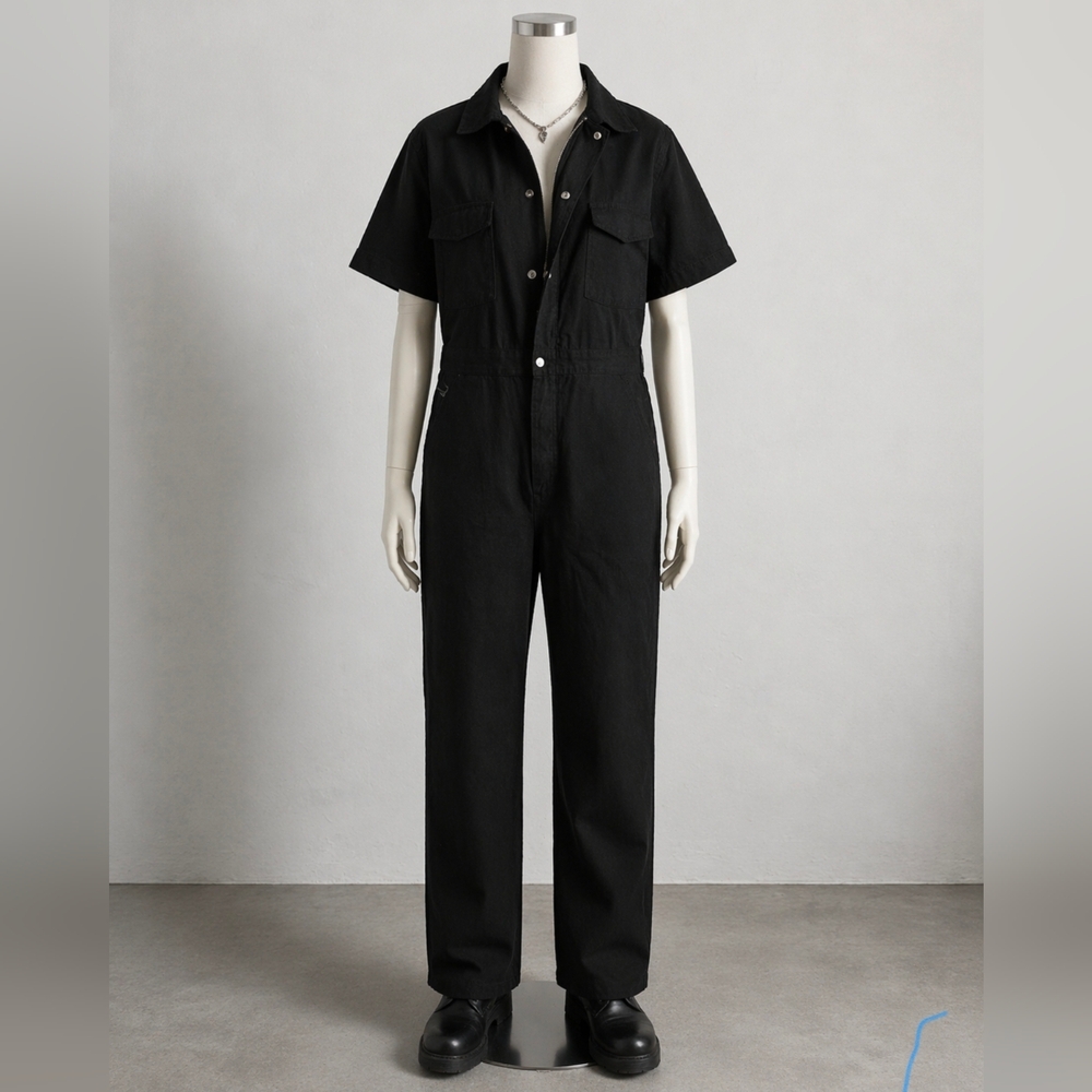 Rivet Utility Elegant Black Women's Jumpsuit M